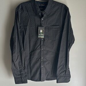 New Black and White Patterned Men's Shirt large